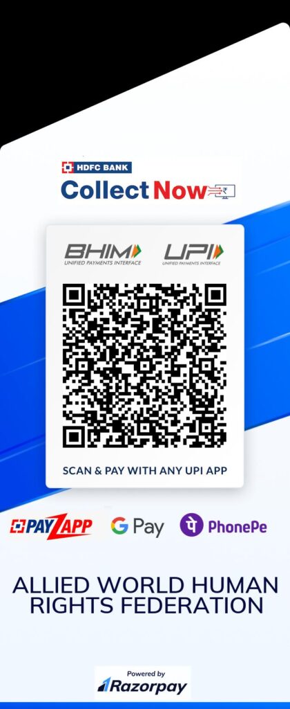 QR CODE FOR UPI PAYMENTS UPI ID: awhrf@hdfcbank